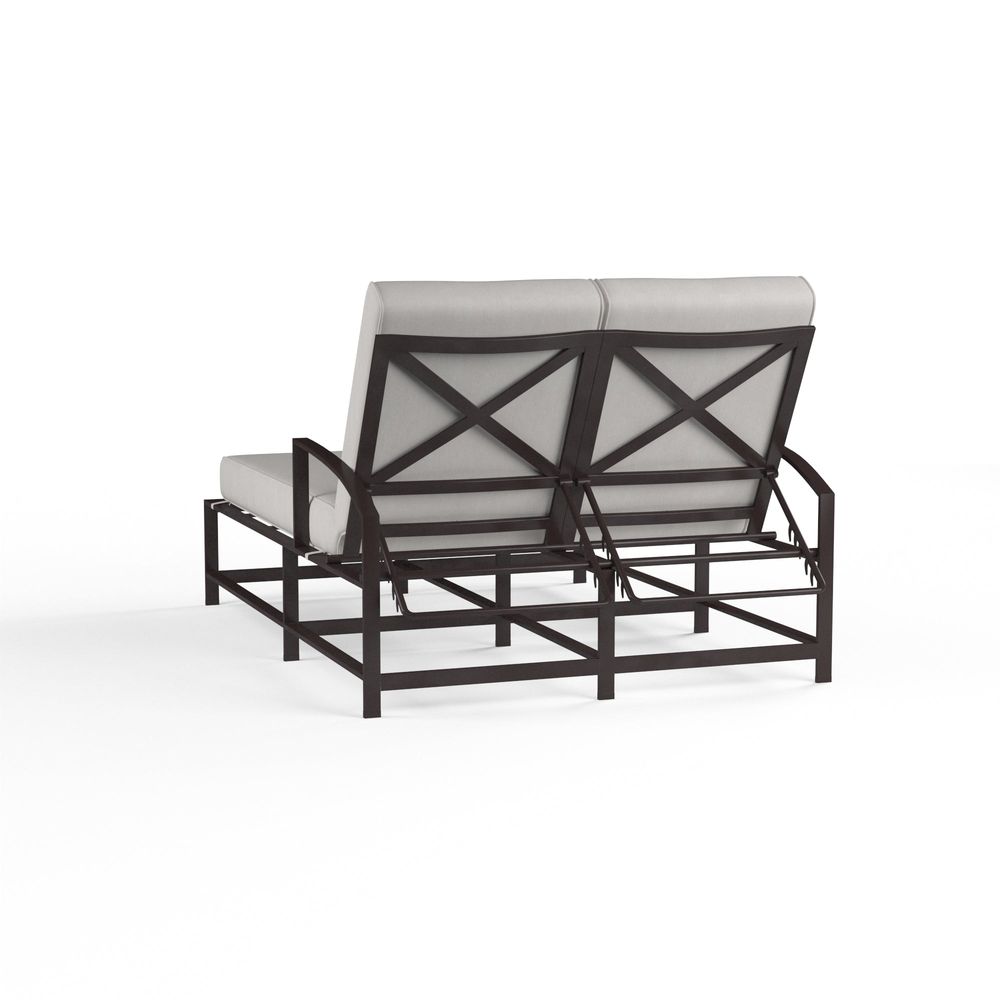 Outdoor Chaises La Jolla Double Chaise in Canvas Flax w/ Self Welt