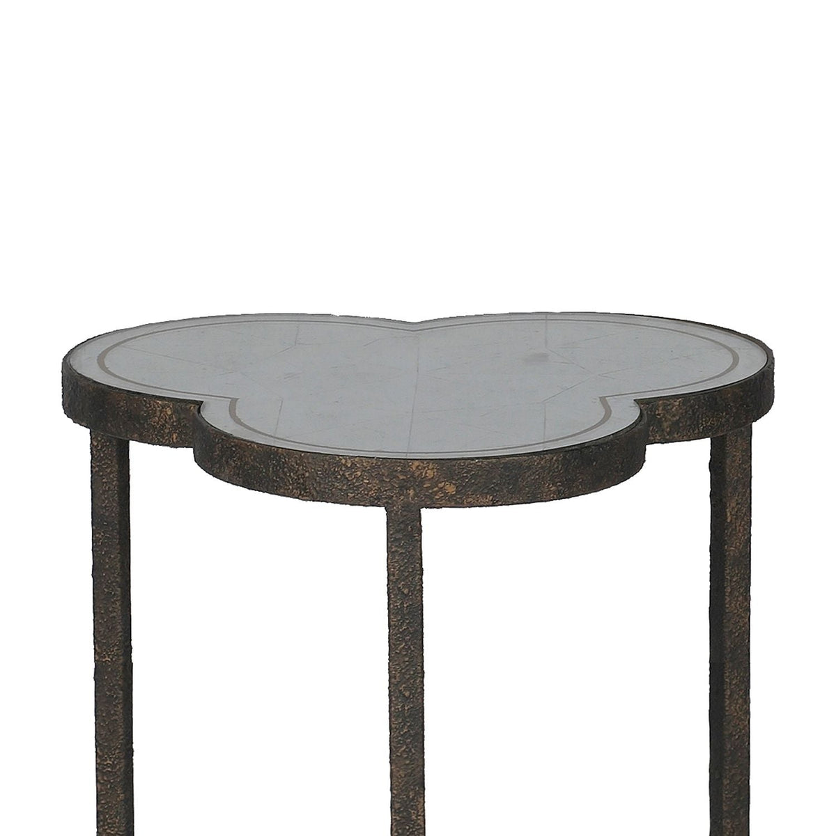 Walter Iron Trefoil Side Table - 15.5 In. W X 24.75 In. H