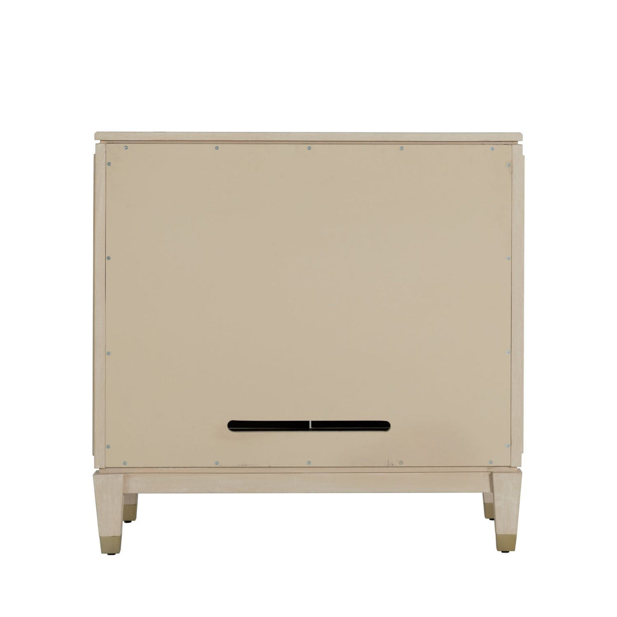 Strella Oak Wood Accent Cabinet - 2 Shelves, Cerused White
