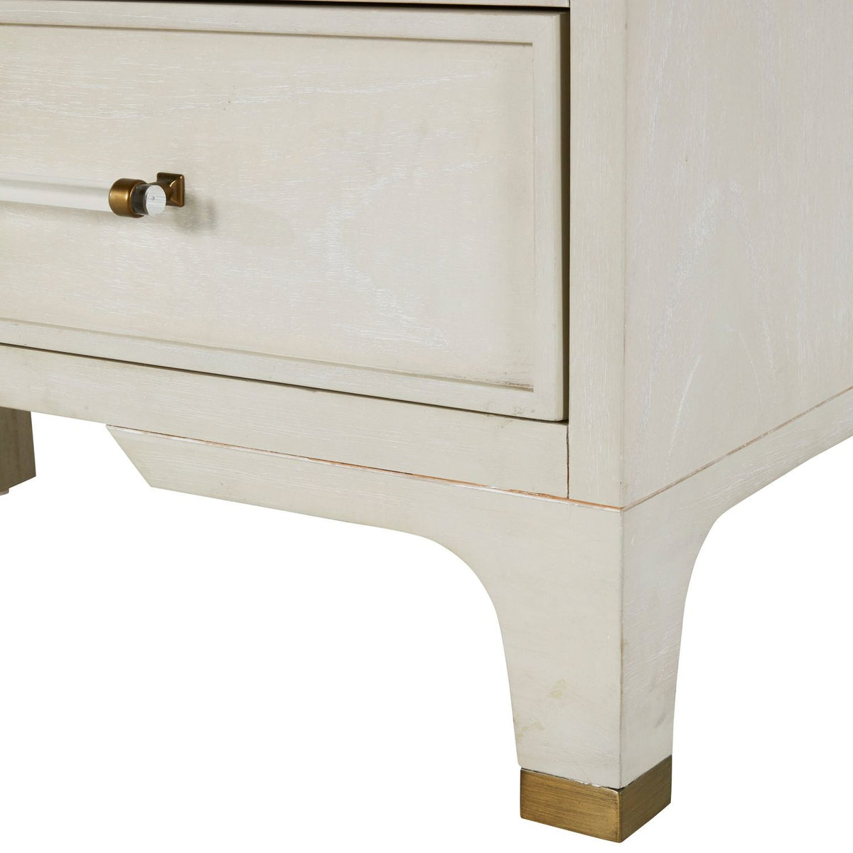 Alexandra Mahogany Dresser - 11 Drawers, Cerused White Light Gray