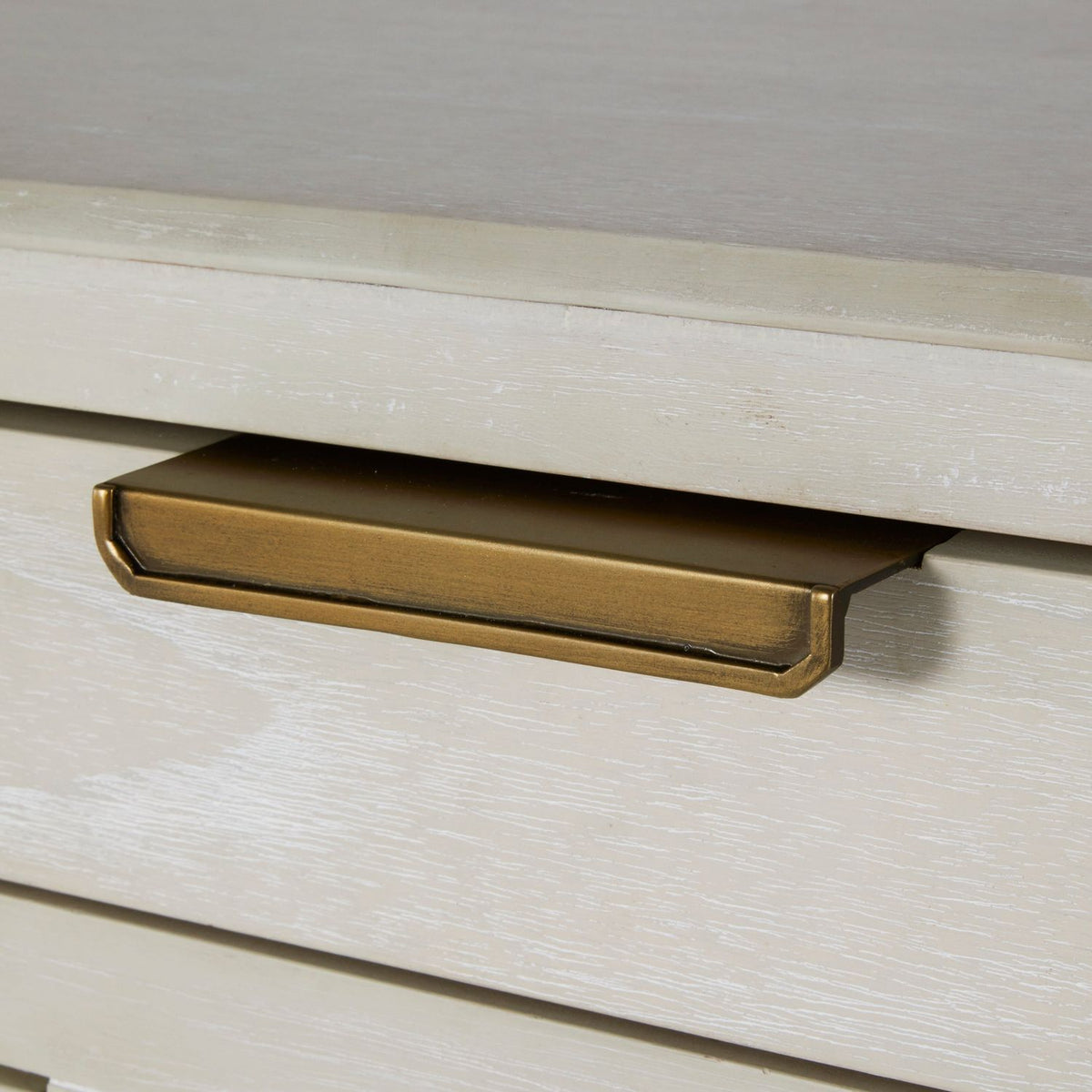 Alexandra Mahogany Dresser - 11 Drawers, Cerused White Light Gray