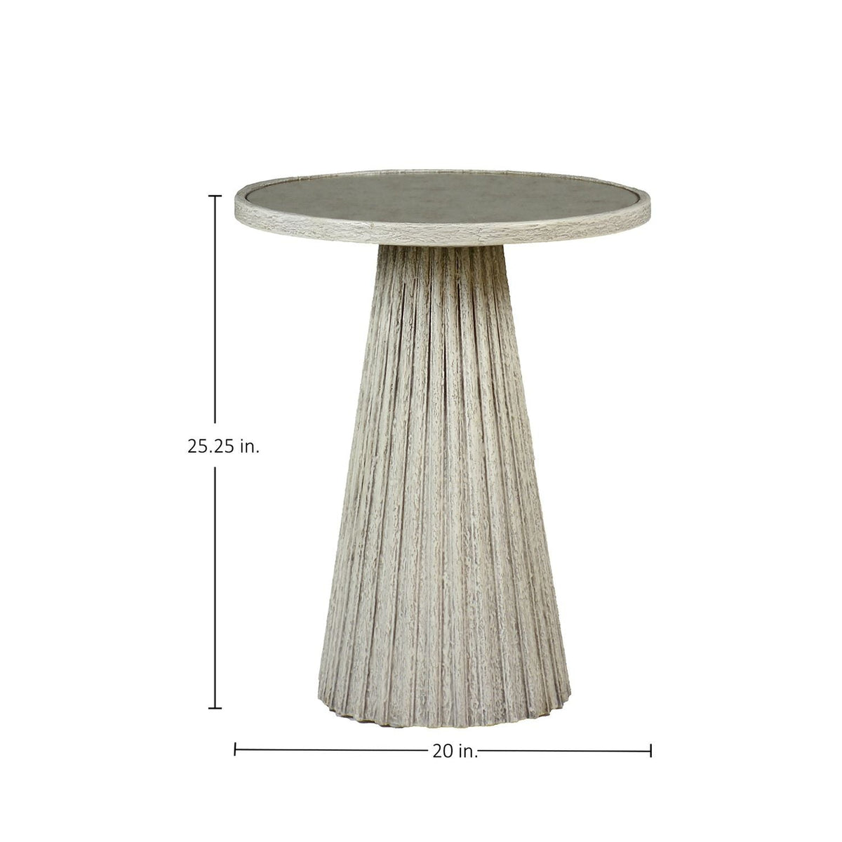 Kingsley Wood Round Pedestal Side Table - 20 In. W X 25.25 In. H