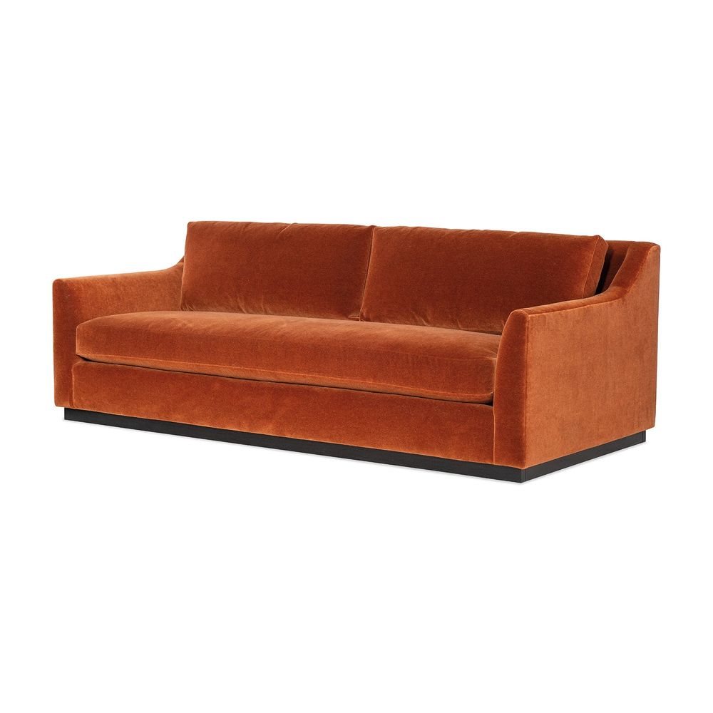 Sofas Sophia Slope Arm Mohair Sofa with Bench Seat - Cinnamon Mohair