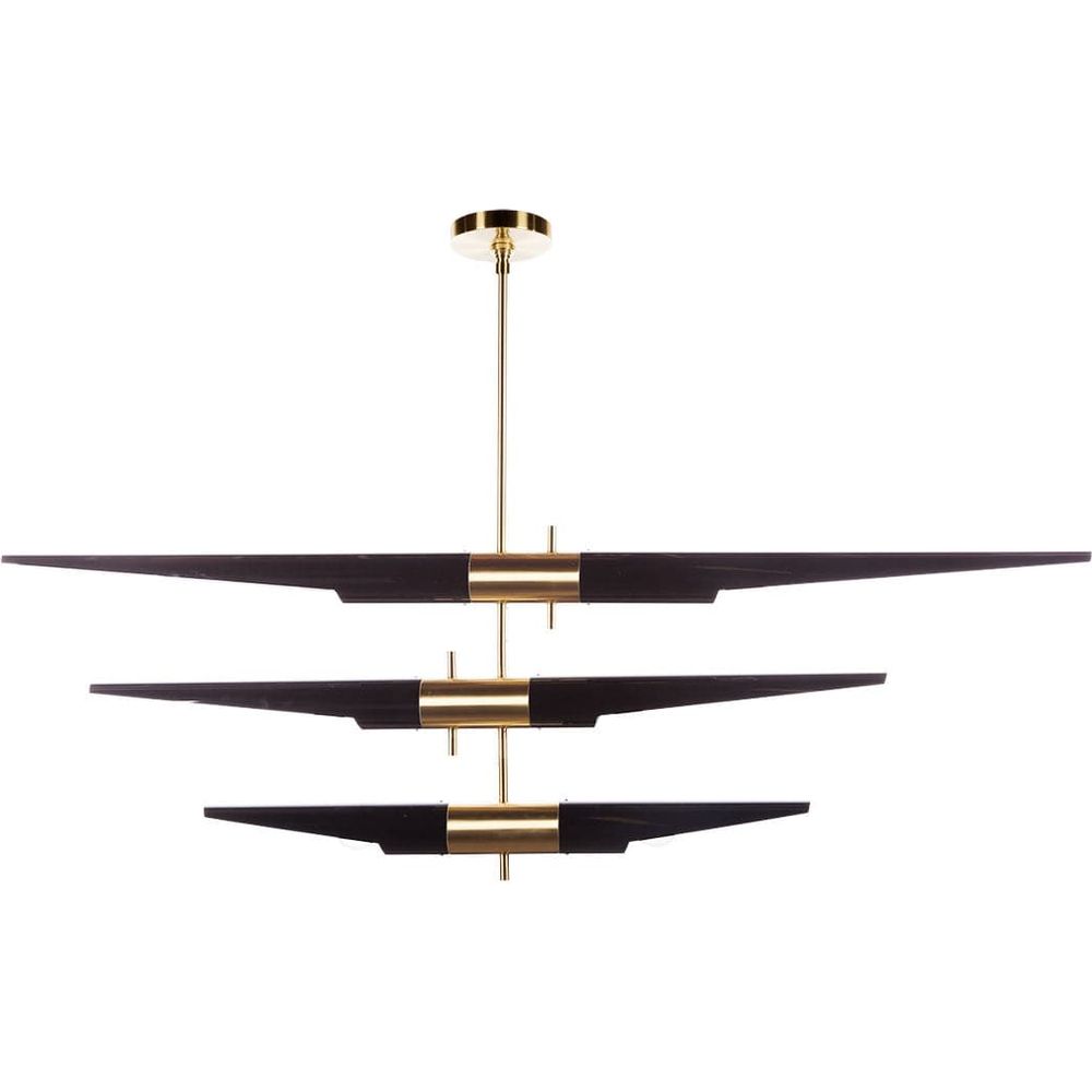 Three Tiered Mantra Mobile Chandelier-France & Son-LM4196PBLK-Chandeliers-1-France and Son