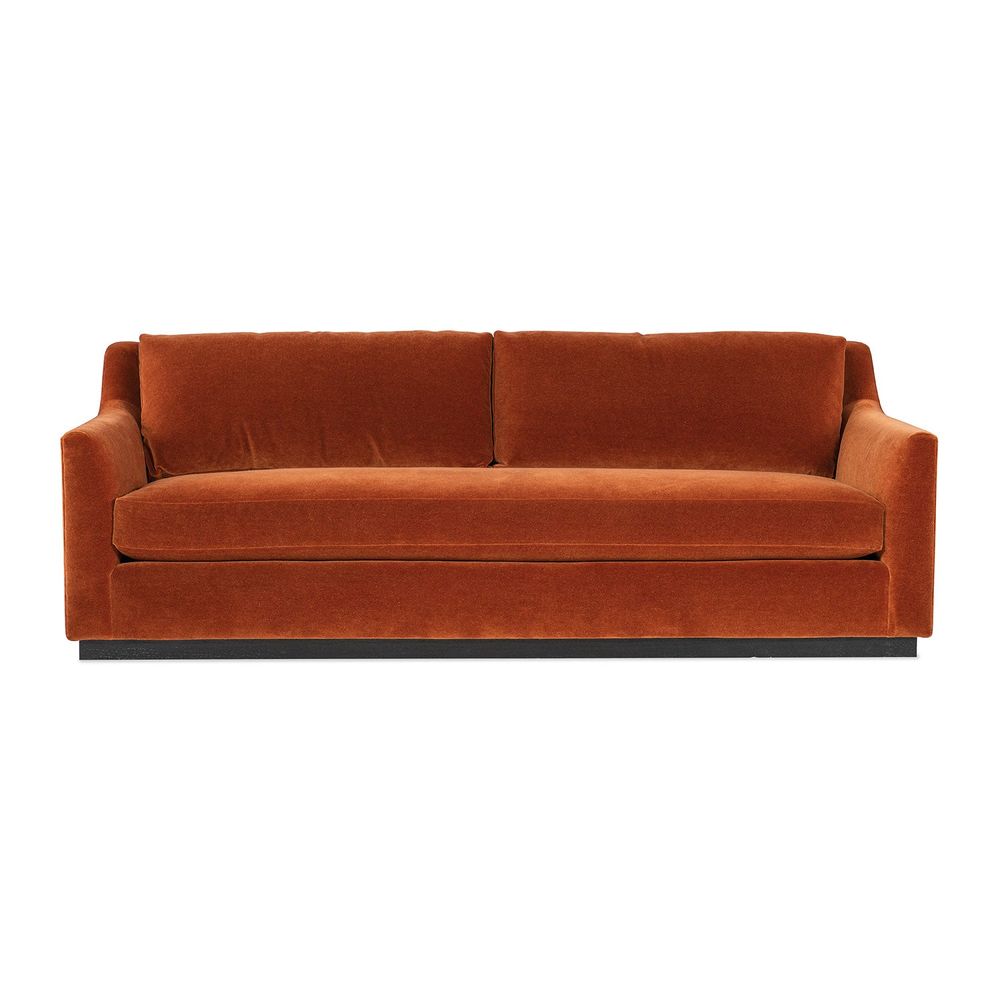 Sofas Sophia Slope Arm Mohair Sofa with Bench Seat - Cinnamon Mohair