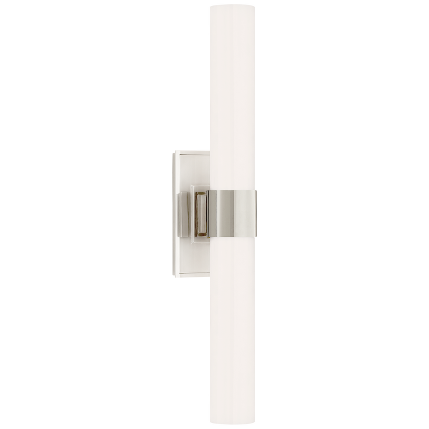 Pretty Petite Double Sconce-Visual Comfort-VISUAL-S 2164PN-WG-Wall LightingPolished Nickel with White Glass-5-France and Son