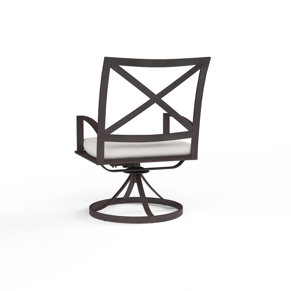 Outdoor Dining Chairs La Jolla Swivel Dining Chair in Canvas Flax w/ Self Welt