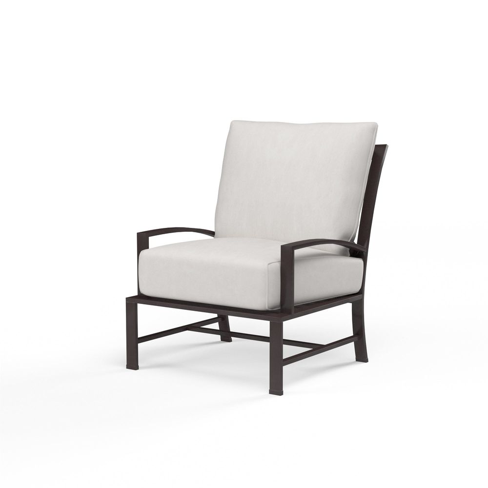Outdoor Lounge Chairs La Jolla Club Chair in Canvas Flax w/ Self Welt