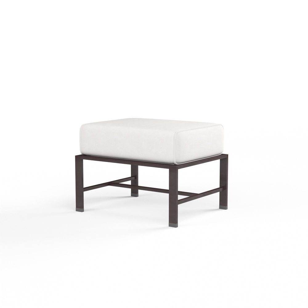 Outdoor Ottomans La Jolla Ottoman in Canvas Flax w/ Self Welt