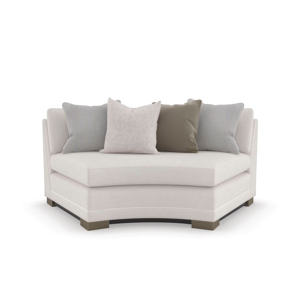 Sectionals: Parts Sanctuary Curved Armless Sectional Unit - Brown, Silver