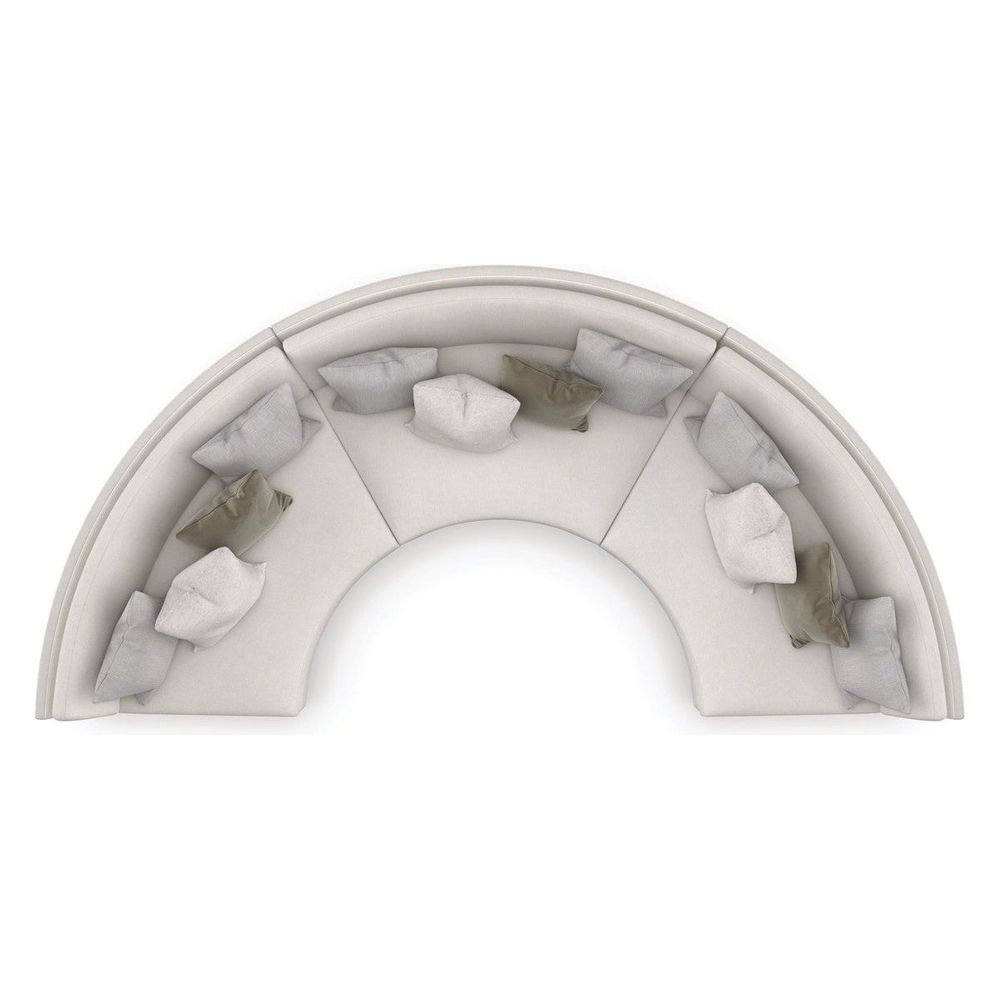 Sectionals: Parts Sanctuary Curved Armless Sectional Unit - Brown, Silver