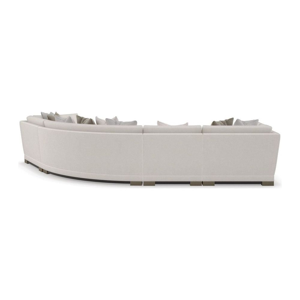 Sanctuary Single Armless Sectional Unit - Brown, Silver