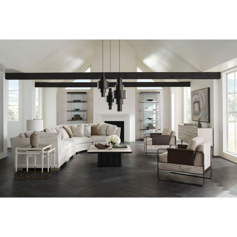 Sectionals: Parts Sanctuary Curved Armless Sectional Unit - Brown, Silver