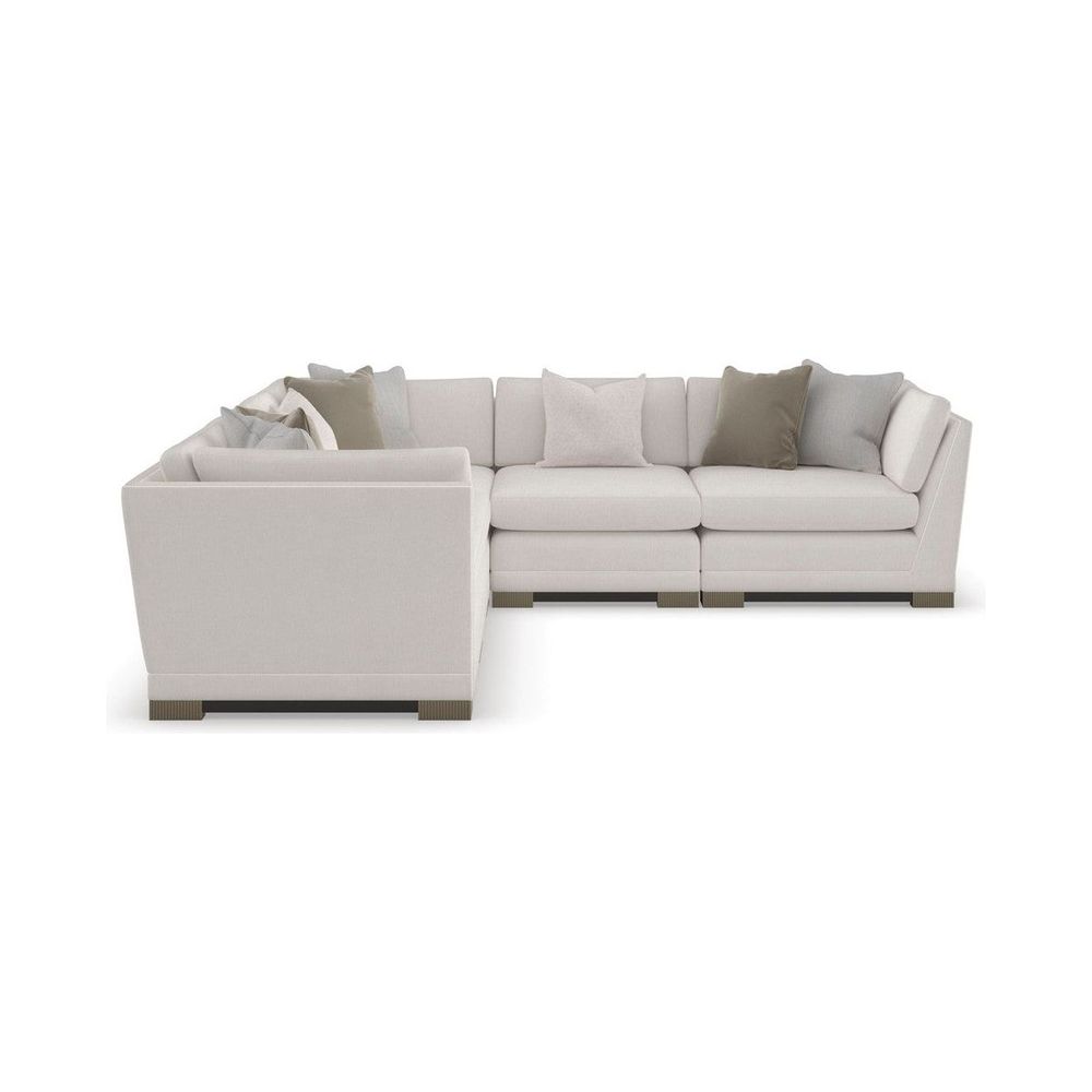 Sectionals: Parts Sanctuary Corner Sectional Unit - Brown, Silver