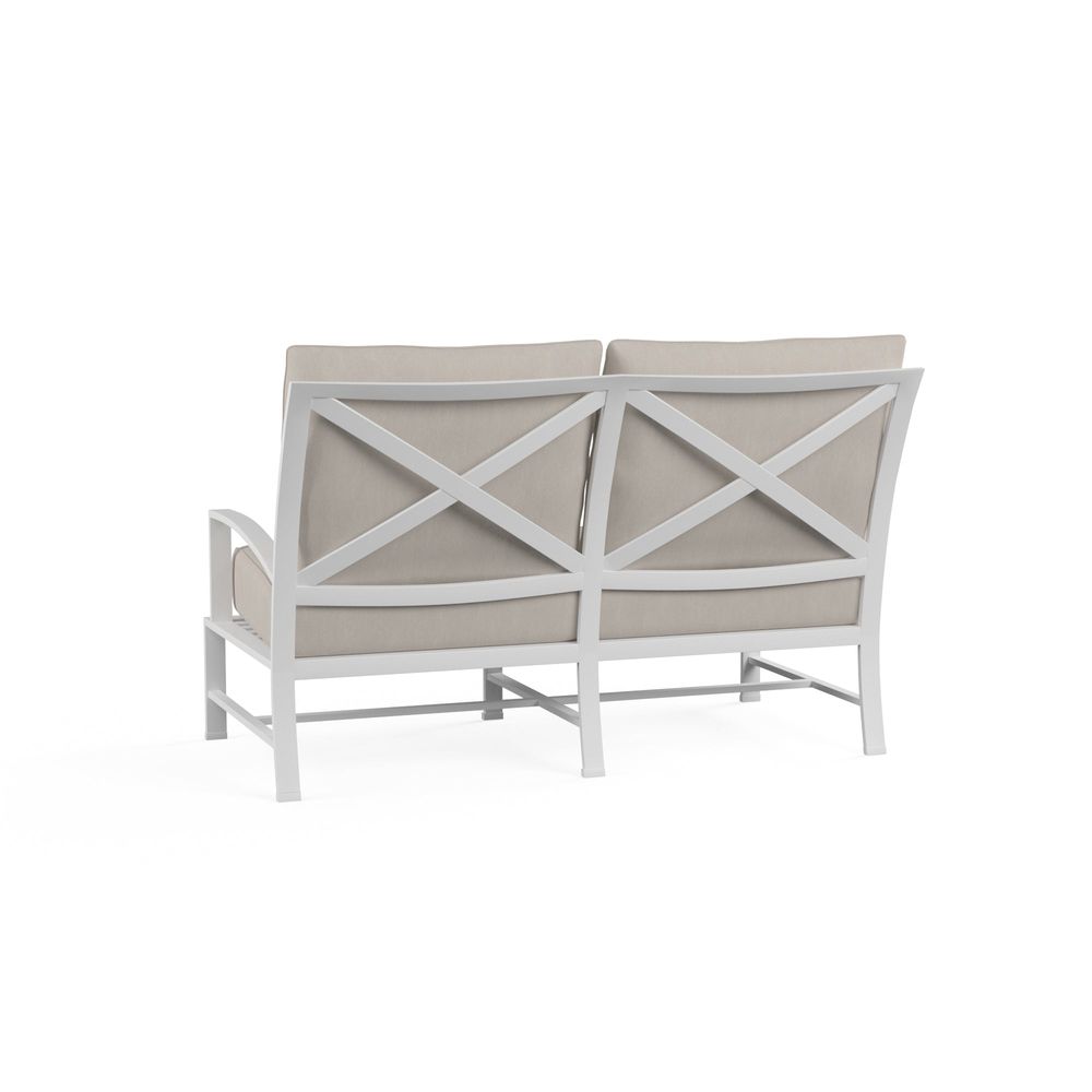 Outdoor Sofas and Sectionals Bristol Loveseat in Canvas Flax w/ Self Welt