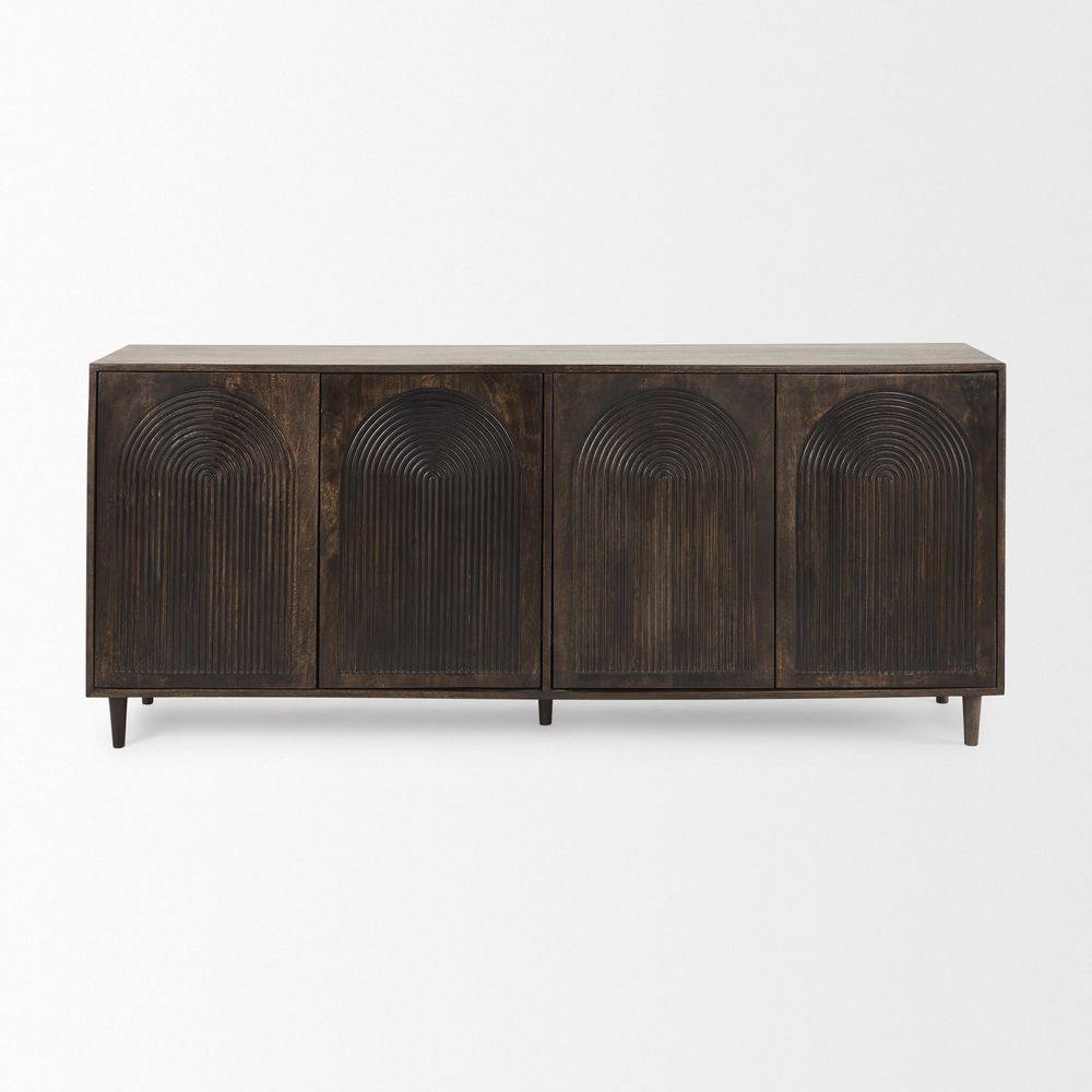 Sideboards & Credenzas Gerrick Dark Brown | 4-Door Sideboard