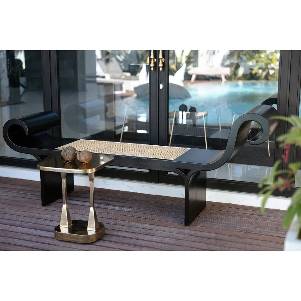 Marquesa Style Bench-France & Son-FL1208BLK-Benches-3-France and Son