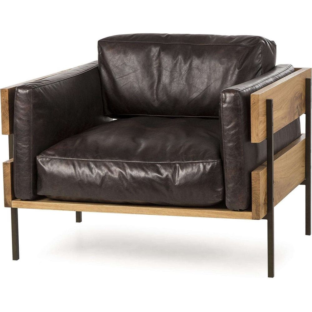 Carson II Chair - Antique Espresso Leather-Sonder-FIC1056BRN-Lounge Chairs-1-France and Son