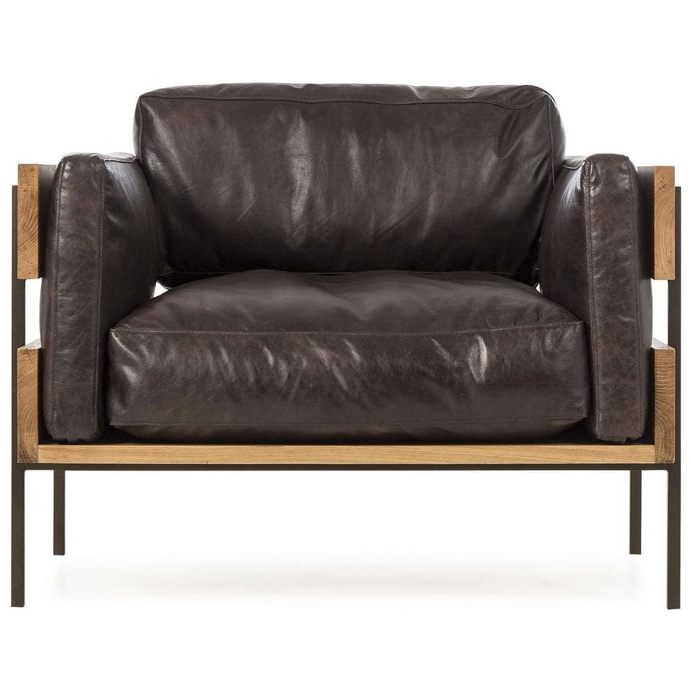 Carson II Chair - Antique Espresso Leather-Sonder-FIC1056BRN-Lounge Chairs-4-France and Son