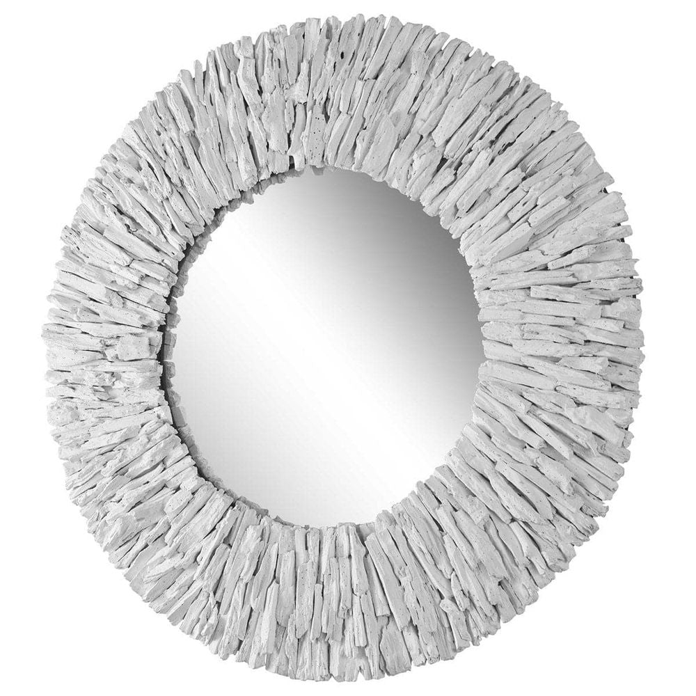 Uttermost Teak Branch White Round Mirror-Uttermost-UTTM-09808-Mirrors-6-France and Son