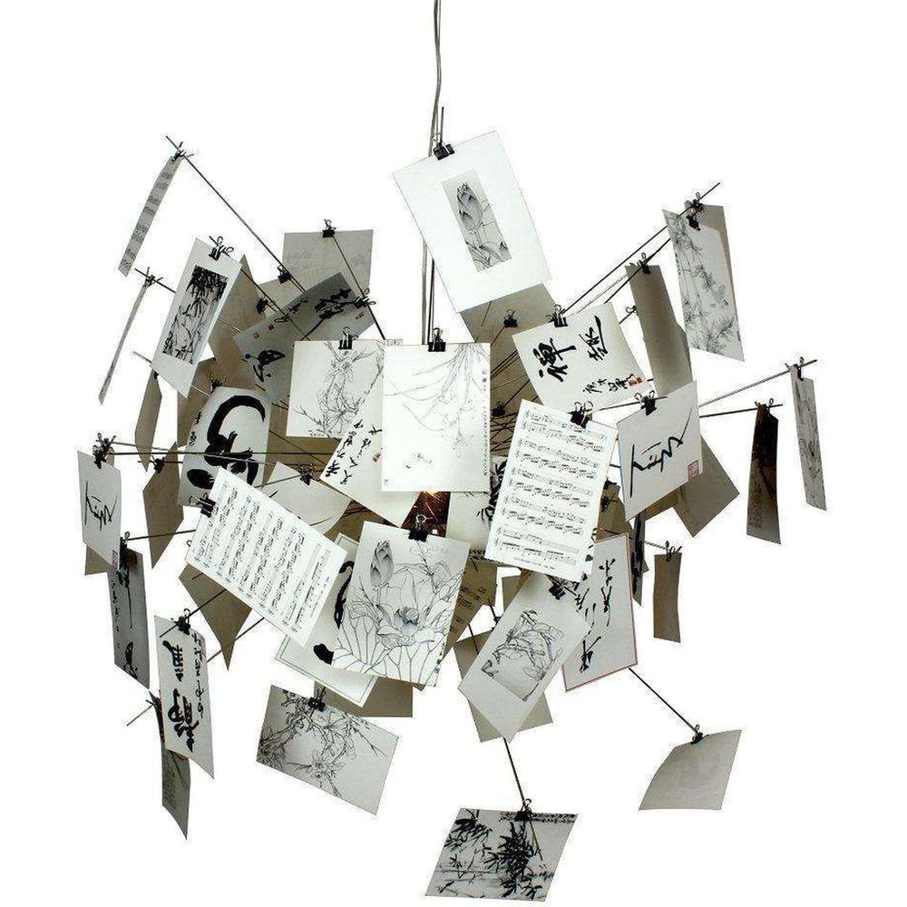 Mid-Century Modern Reproduction Zettel'z 5 Photograph Momento Chandelier Inspired by Ingo Maurer