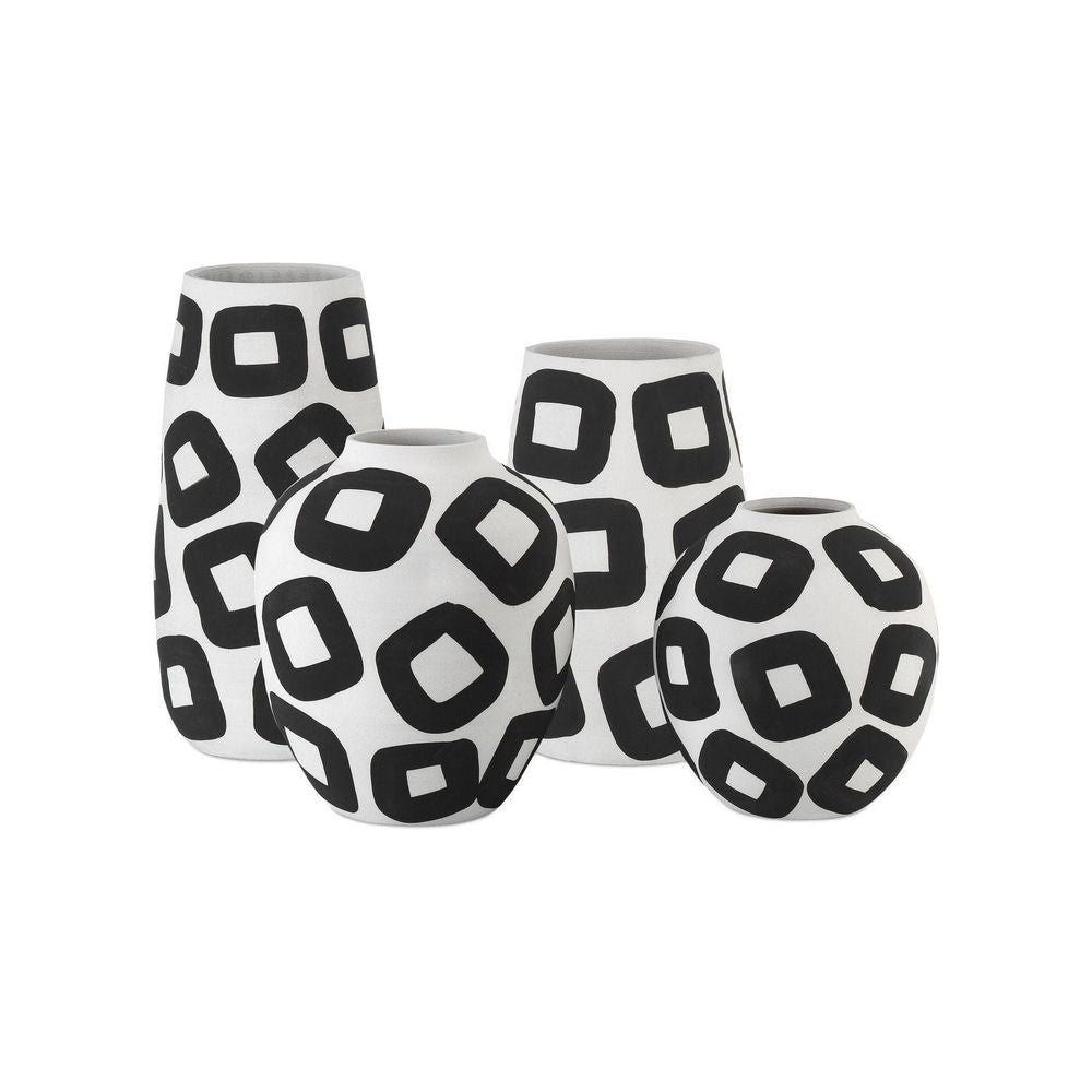 Pagliacci Small Black & White Vase