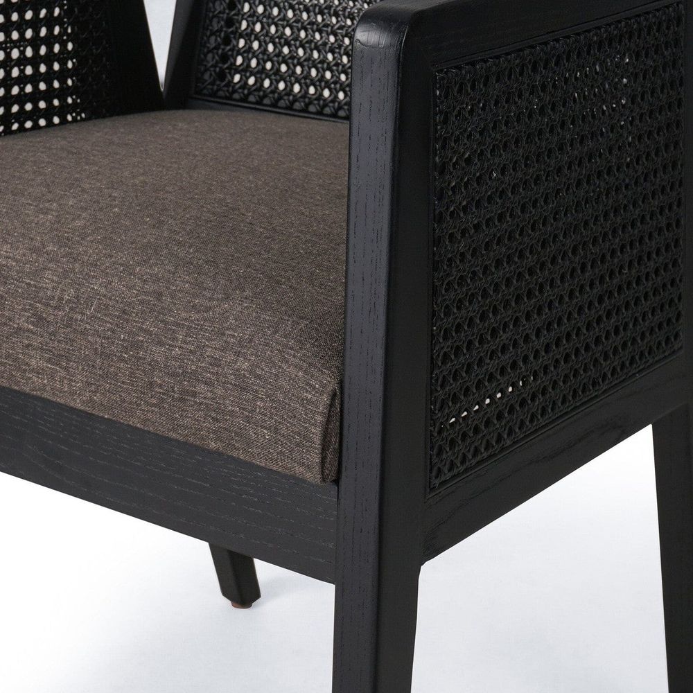 Antonia Cane Dining Armchair - Ebony and Charcoal