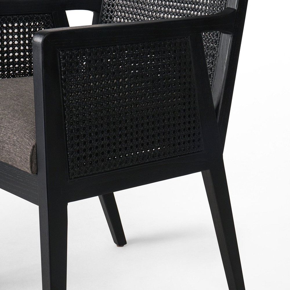 Antonia Cane Dining Armchair - Ebony and Charcoal