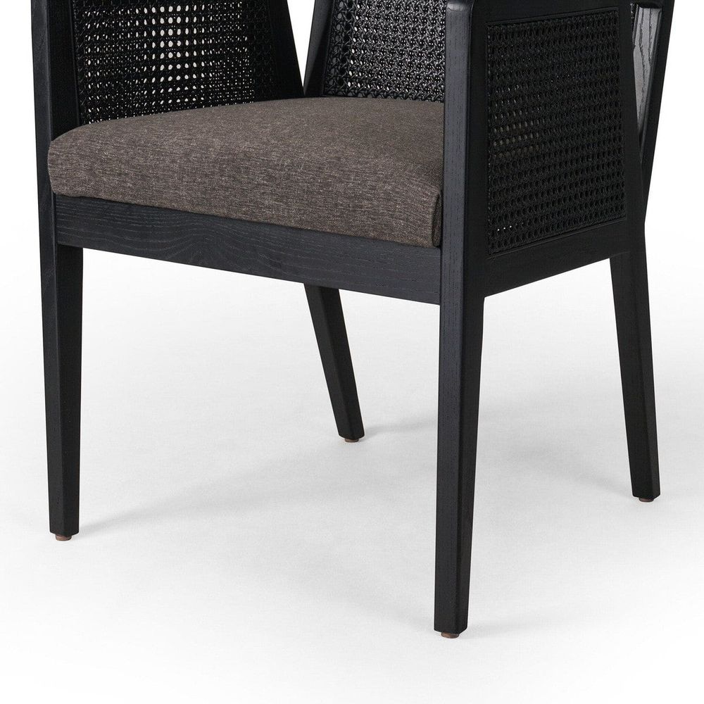 Antonia Cane Dining Armchair - Ebony and Charcoal