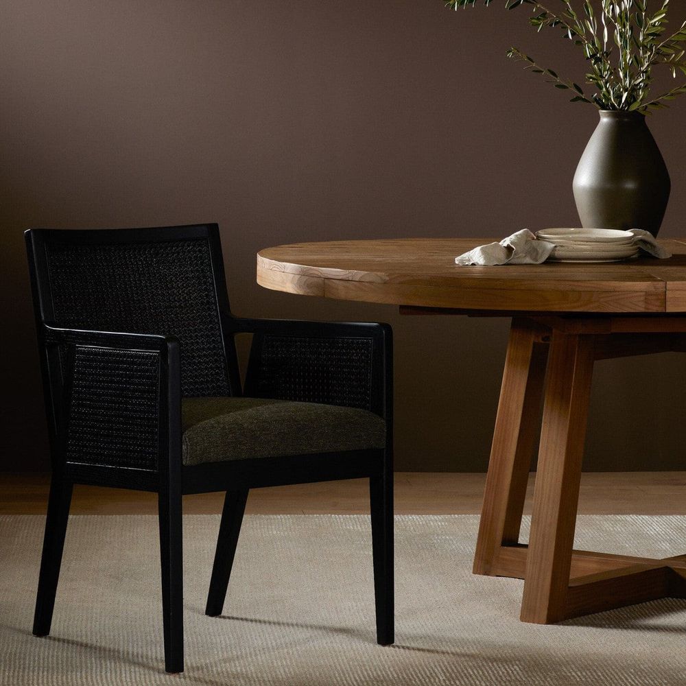 Antonia Cane Dining Armchair - Ebony and Charcoal