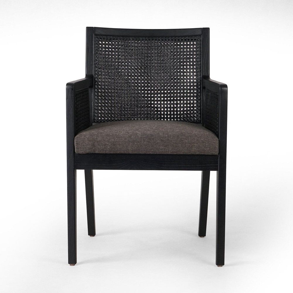 Antonia Cane Dining Armchair - Ebony and Charcoal
