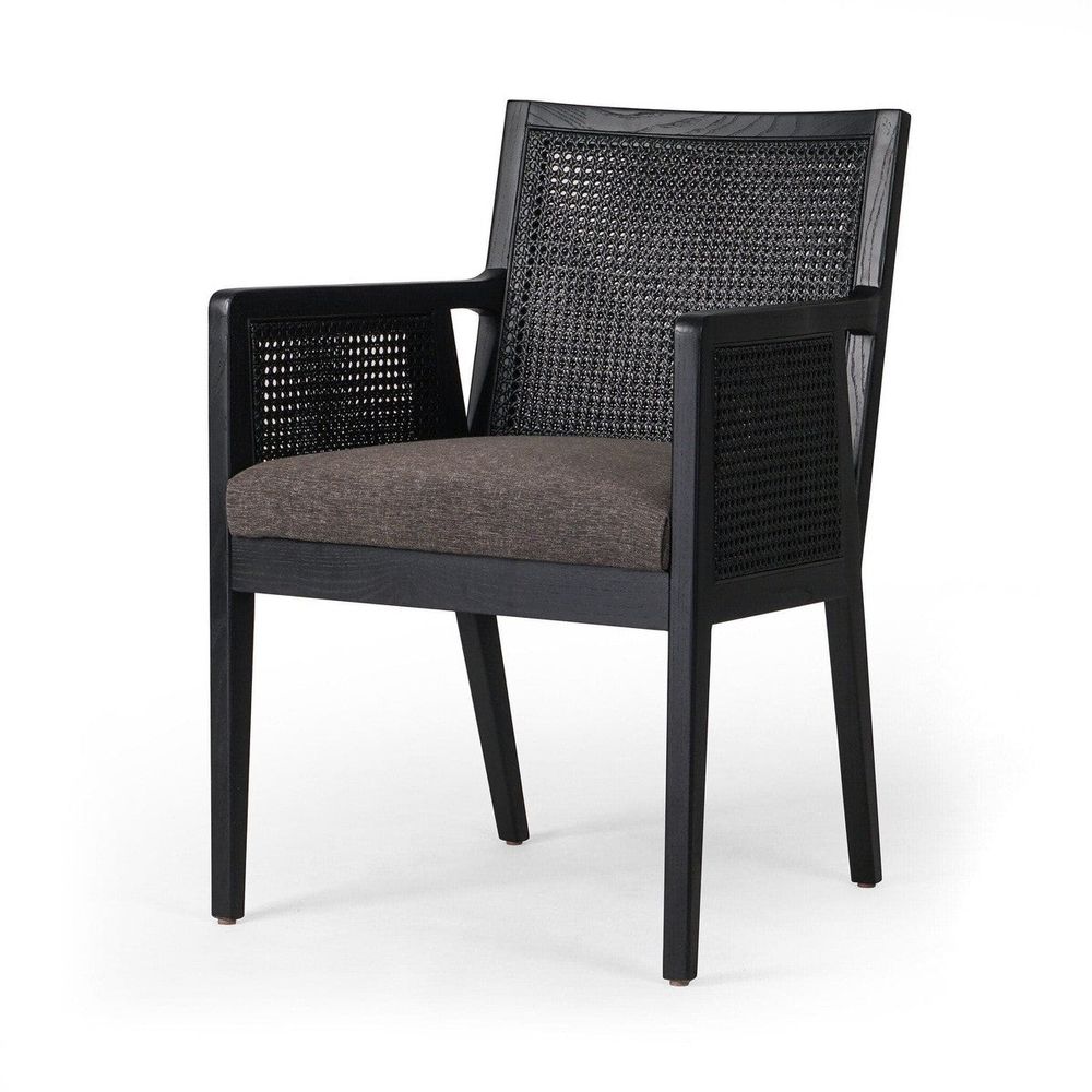 Antonia Cane Dining Armchair - Ebony and Charcoal