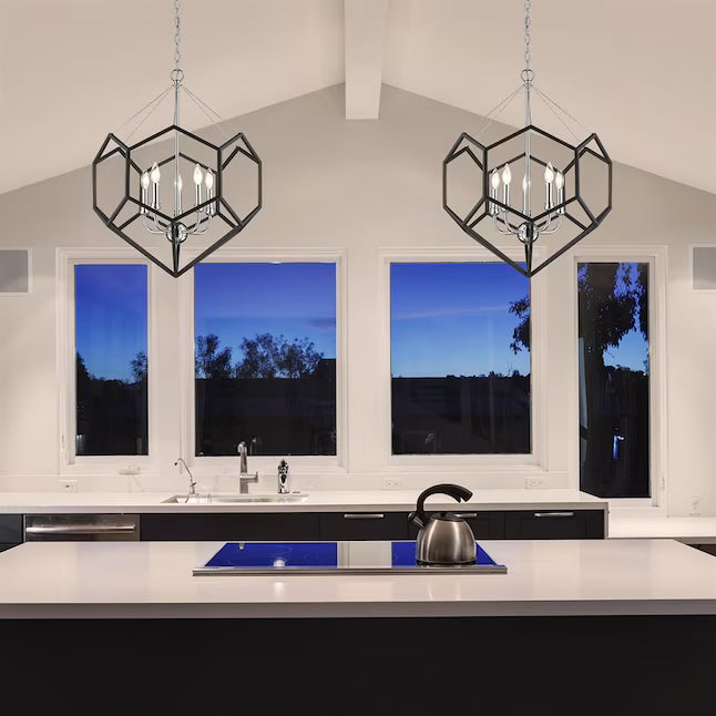 Damina 5-Light Chandelier - Chrome / Matte Black 2918-5 CH-BLK