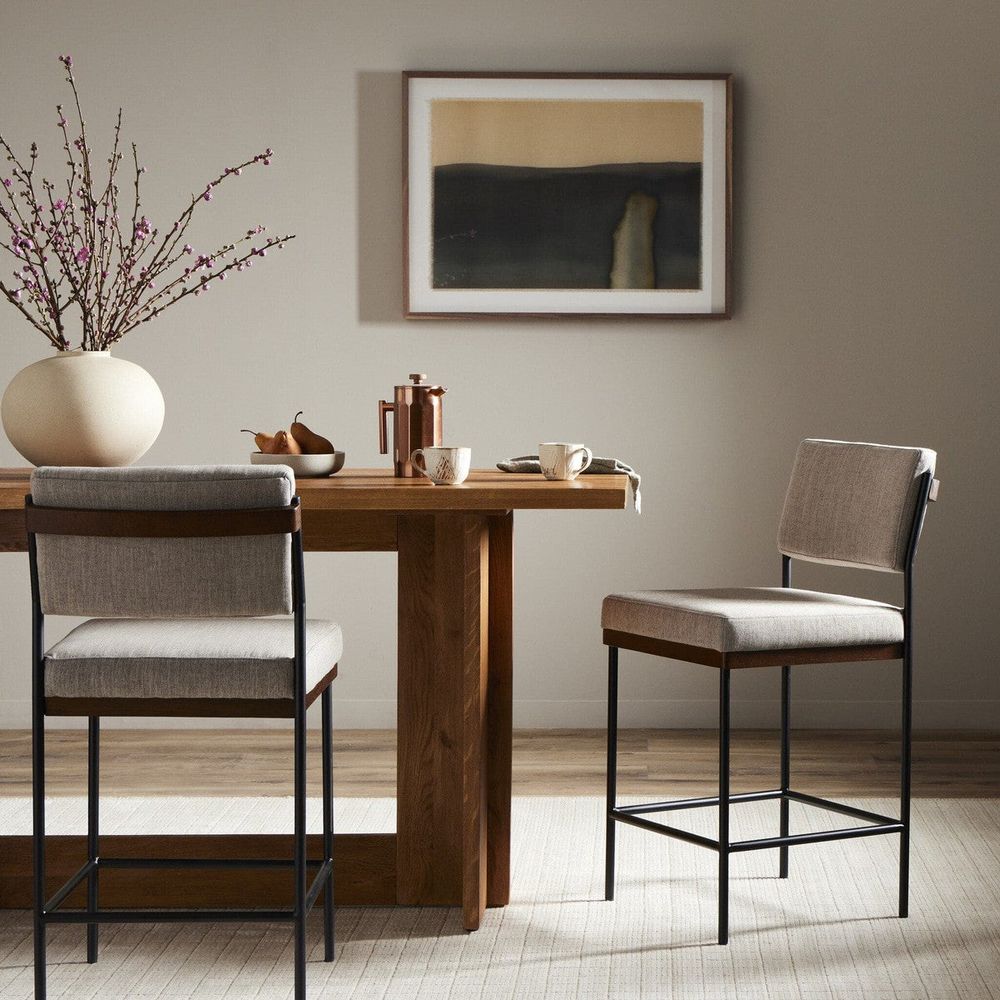Additional view of Tuscany Counter Stool in light gray and black.