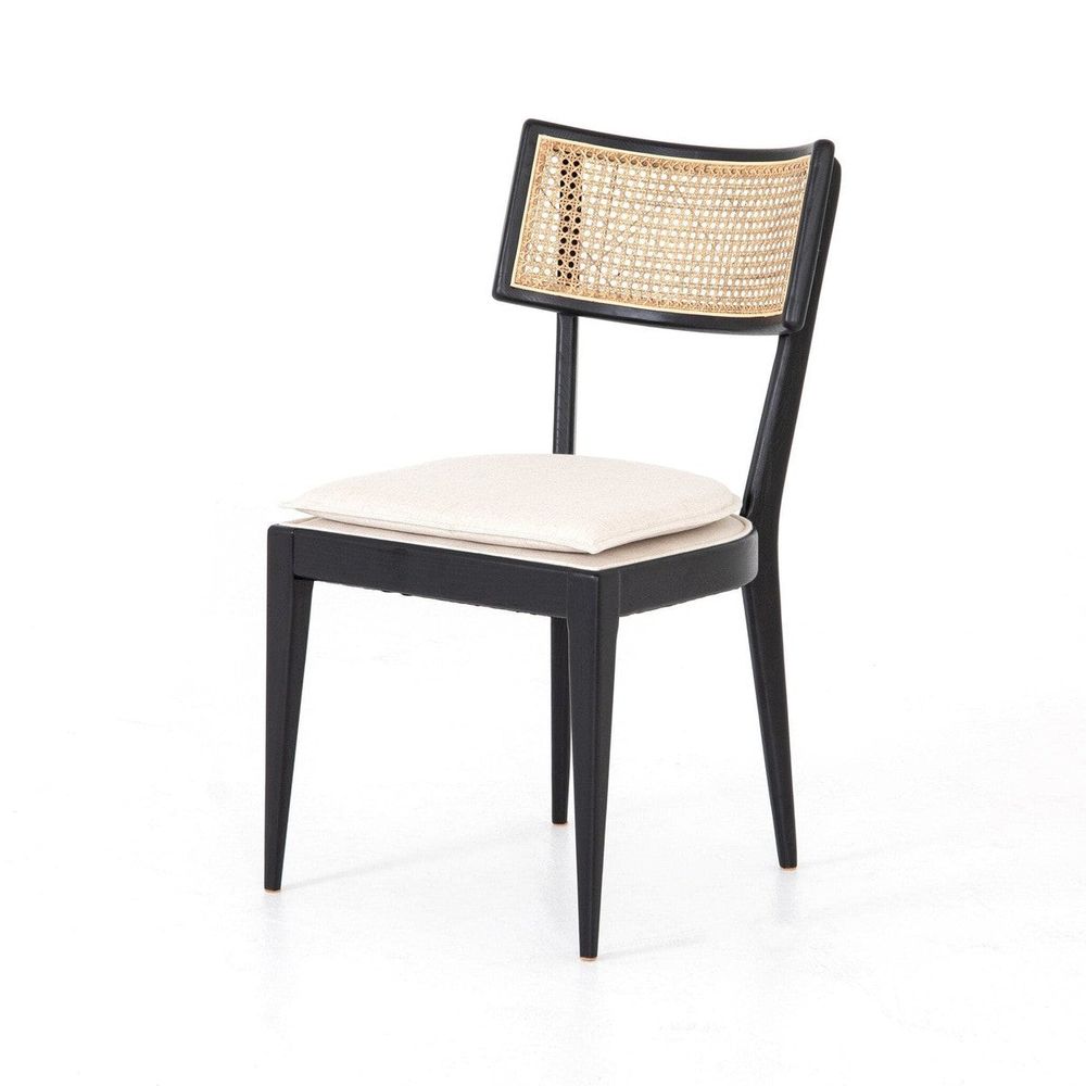 Britt Dining Chair - Black with Savile Flax - Open Box