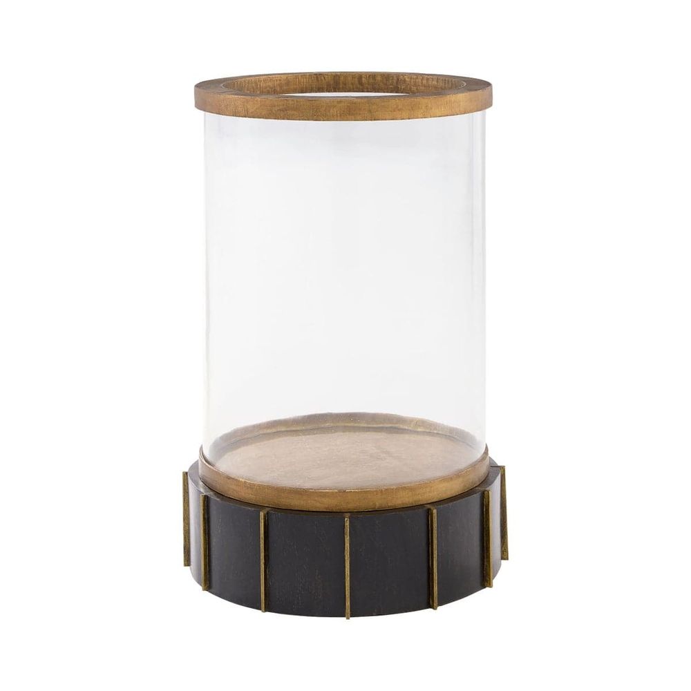 Reed Tabletop Hurricane Designed by J. Kent Martin | Dark Brushed Mango-Cyan Design-CYAN-11640-Candle Holders-1-France and Son