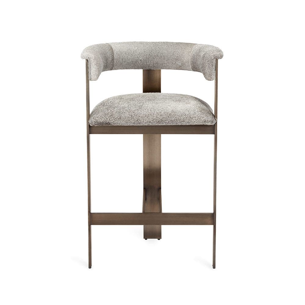 Darcy Hide Counter Stool-Interlude-STOCKR-INTER-149127-Bar StoolsAntique Bronze-1-France and Son