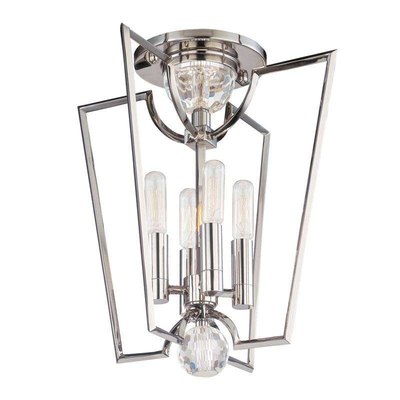 Waterloo 4 Light Semi Flush-Hudson Valley-HVL-3004-PN-Flush Mounts-1-France and Son