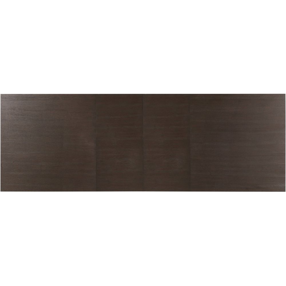 Additional view of Curata Rectangle Dining Table with 2 x 20" leaves in dark espresso brown and charcoal brown.