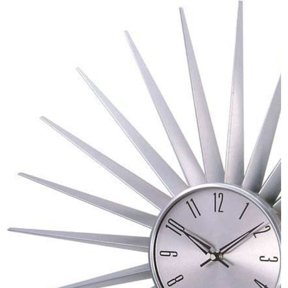 Sunburst Clock - Classic Silver-France & Son-1688SILVER24-Clocks-2-France and Son