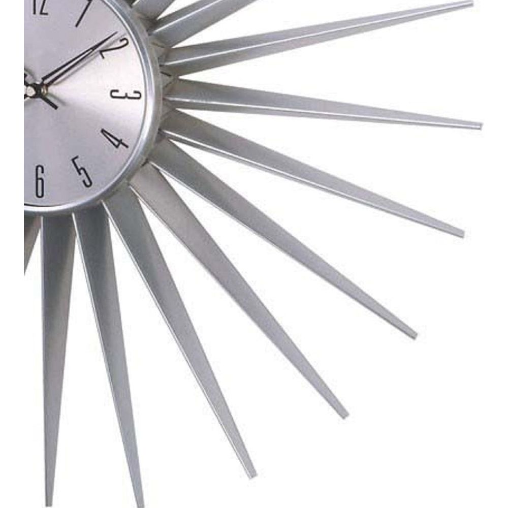 Sunburst Clock - Classic Silver-France & Son-1688SILVER24-Clocks-3-France and Son