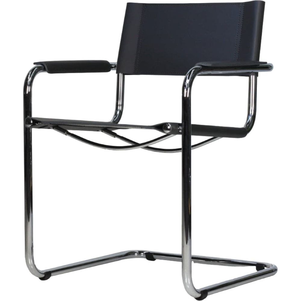 Italian Mart Stam Cantilever Armchair-France & Son-FSC121BLK-Dining ChairsSingle-1-France and Son