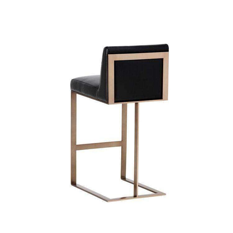 Dean Counter Stool-Sunpan-SUNPAN-103801-Bar StoolsAntique Brass/Black-4-France and Son