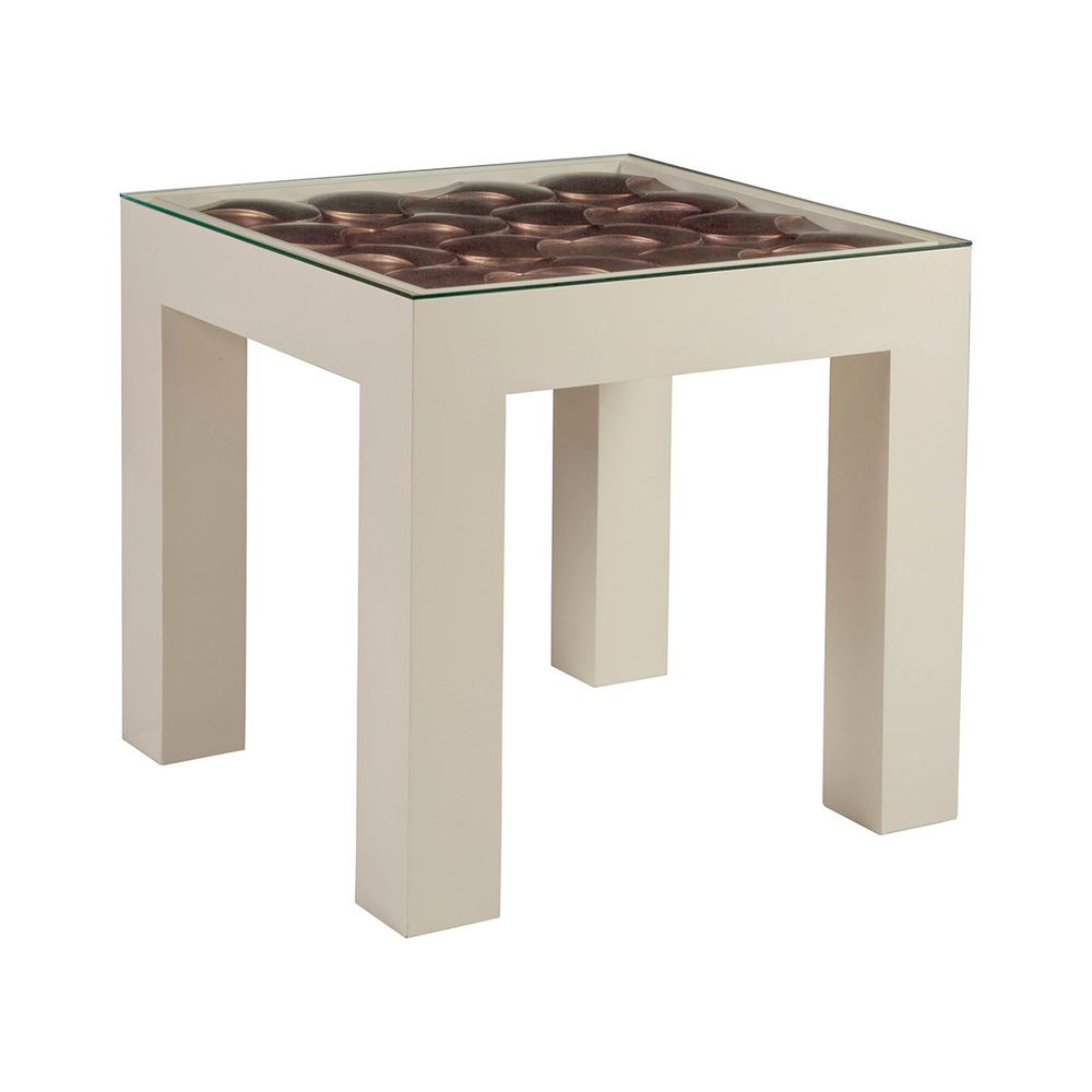 Credo Square End Table - Creamy White