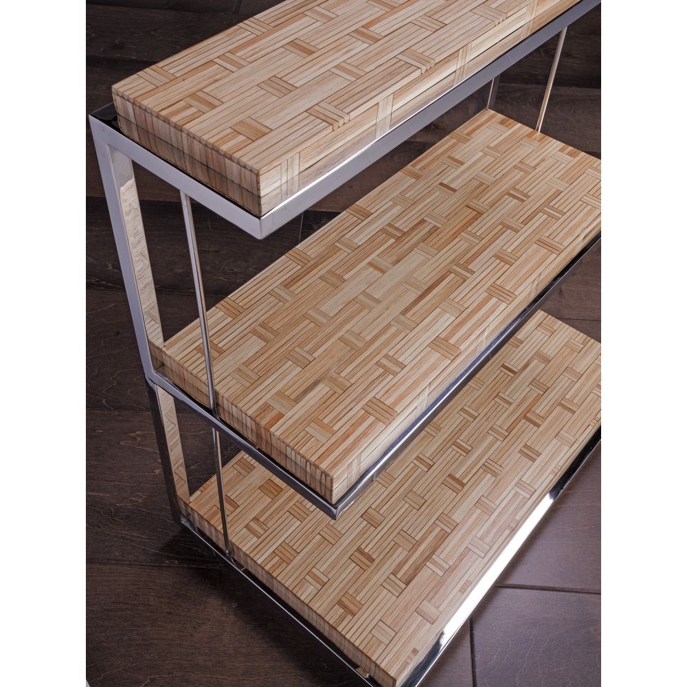 Thatch Three Tier Spot Table - Light Golden Brown