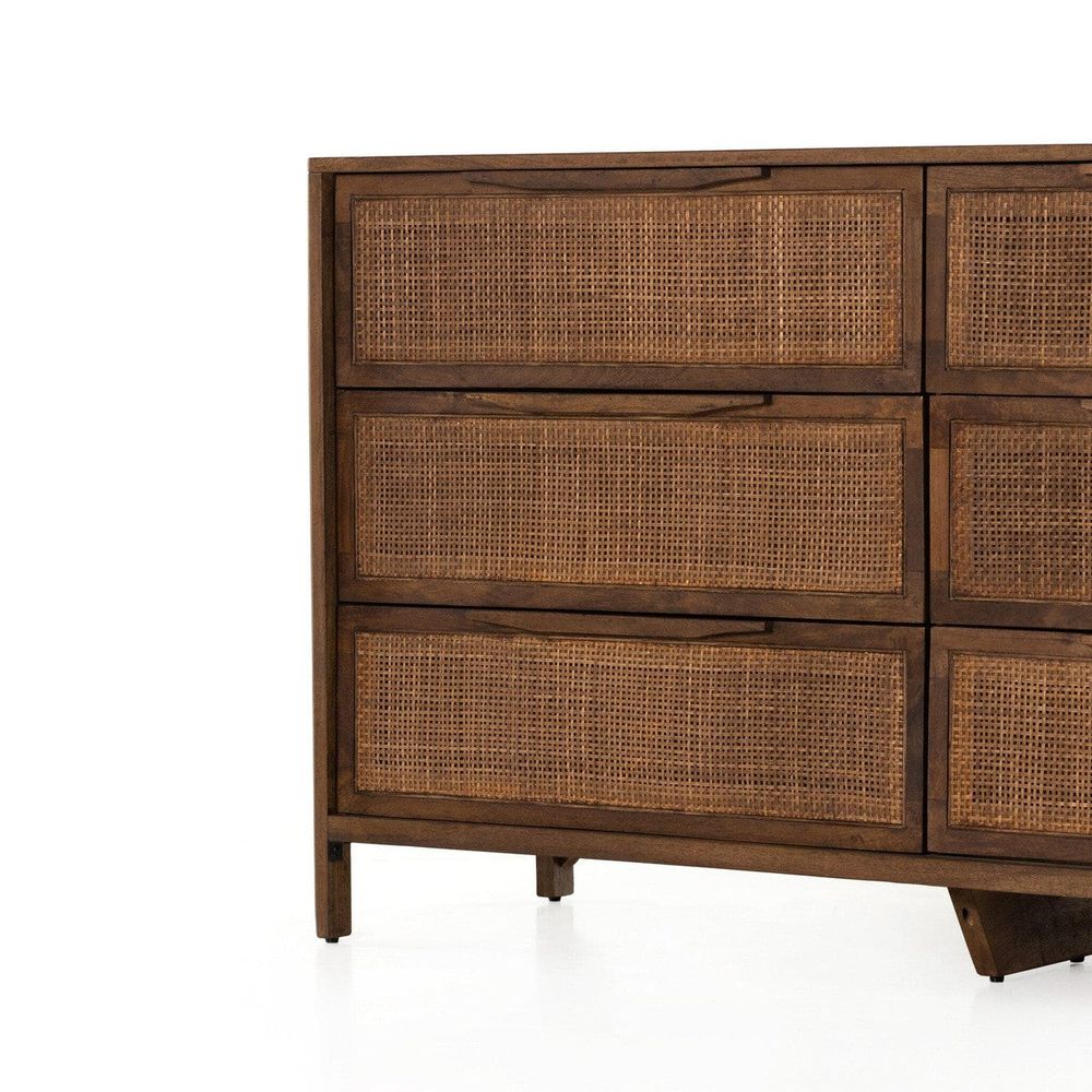 Sydney 6 Drawer Dresser - Brown Cane 224923-003