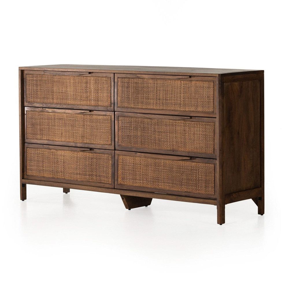 Sydney 6 Drawer Dresser - Brown Cane 224923-003