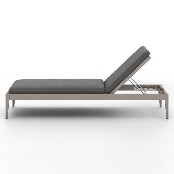 Sheffield Outdoor Chaise Lounge - Grey Frame Charcoal Seat - Open Box