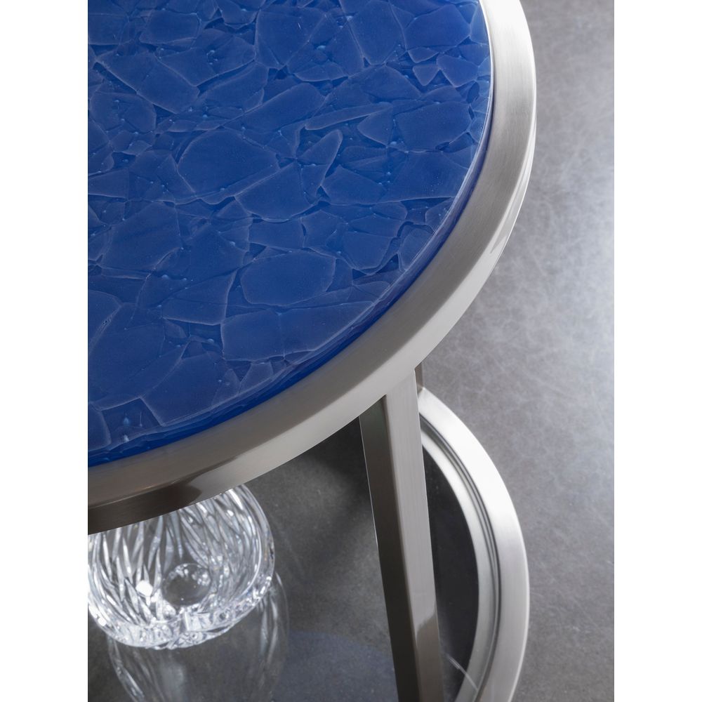 Ultramarine Round End Table - Stainless Steel