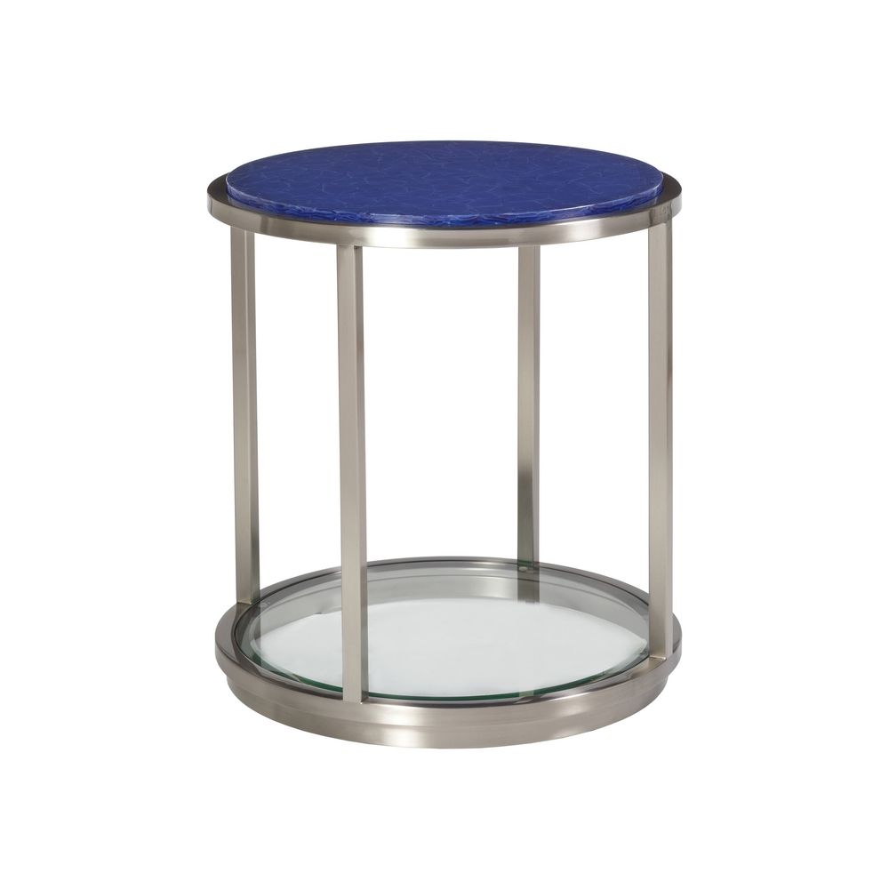 Ultramarine Round End Table - Stainless Steel